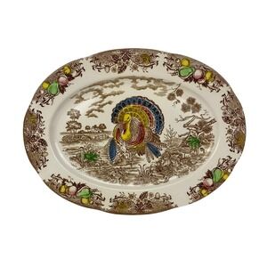 Vintage Turkey Platter Made In Japan Thanksgiving‎ Decor Serving Dish